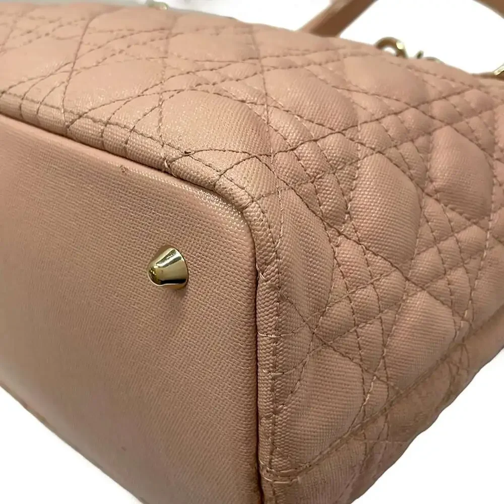 Christian Dior Panarea Tote Bag Coated Canvas Leather